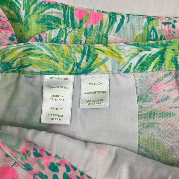 Lilly Pulitzer Womens Cotton Shorts Colorful Print Mid Rise Side Zip Size 0 * - Picture 8 of 11